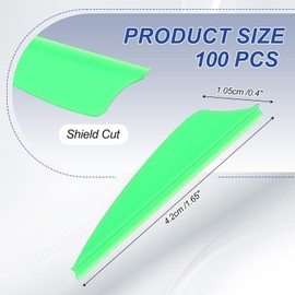 PATIKIL Arrows Vanes, 100 Pack 1.65 Inch Arrow Fletching Archery Arrow Feather Shield Fletch for DIY Target Shooting, Green