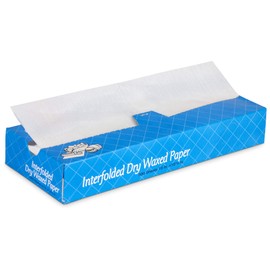 [500 Pack] Interfolded Food and Deli Dry Wrap Wax Paper Sheets with Dispenser Box, 15 X 10.75 Inch
