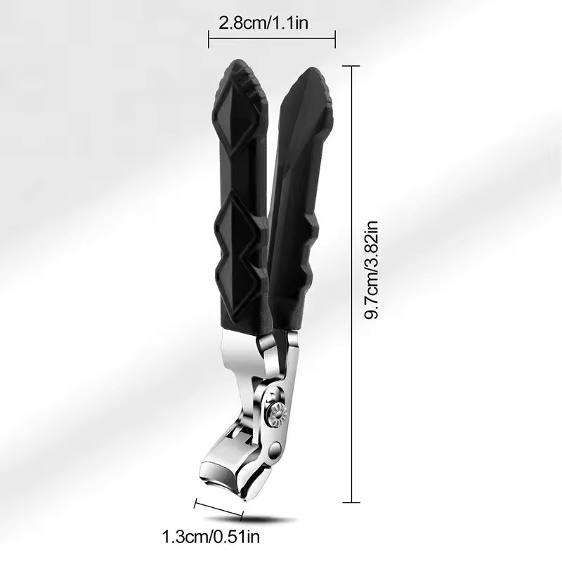 Professional Stainless Steel Angled Toenail Clippers with Wide Jaw, Concave