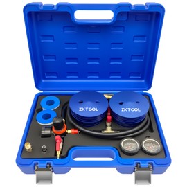 ZKTOOL Charge Air Cooler CAC Boost Leak Tester with 4" 3.5" 3" Billet End Caps, Aluminum CAC Pressure Tester with 150 psi Regulator Extension Line US & EU Air Fittings for Class 7 & 8 Trucks