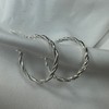 Sterling Silver Twisted Creole Hoop Earrings