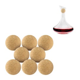 8 Pcs 38mm/1.5inch Wine Cork Ball Wooden Cork Ball Stopper Carafe Bottle Replacement Cork Caps for Wine Bottle Jars DIY Crafts