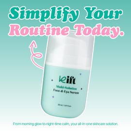 KIFT Multi-Solution Face & Eye Serum - Hydrating, Smoothing, and Soothing K-Beauty Skincare Serum for Radiant, Nourished Skin, 30ml