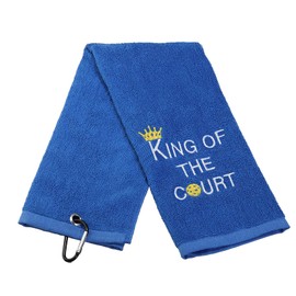 Embroidered Pickleball Towel Gift King/Queen of The Court Pickleball Towel with Clip (Pickleball King)
