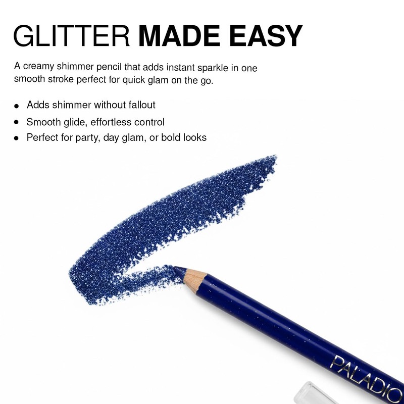 Palladio Glitter Eyeliner Pencil Longlasting Creamy Cosmetic Pencil Shimmer Eye