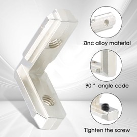 Gudalea Pack of 10 Groove Inner Angle Connectors, Corner Angle Aluminium Profiles, Compatible with Aluminium Extrusion 3030 Series (37 x 31 mm with Screws)