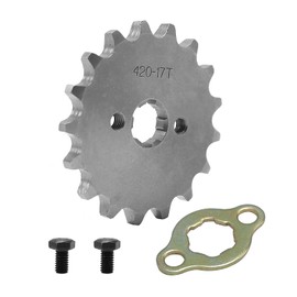 Saihisday 420 Chain Sprocket 17T 17mm Front Sprocket shaft Compatible with 50cc 70cc 110cc 125cc 140cc 160cc ATV Dirt Bike Quad TaoTao Roketa Sunl (17T, 17mm)
