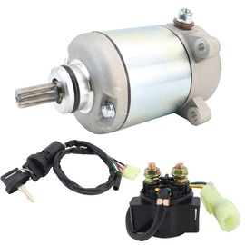 STABSOLI Starter Motor & Solenoid Relay & Ignition Switch for Honda Recon 250 TRX250TM 05-07/ TRX250TE 05-07 31200-HM8-003 31200-HM8-A41 SM13475 SMU0027