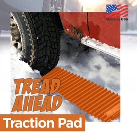 Tread Ahead: Ultimate Mud Rescue Traction Boards - Unleash Your Vehicle from being stuck in snow, sand or mud with Unmatched Grip! Made In U.S.A. Orange 4X4 ATV UTV Car Traction Pads plus Ice Scraper