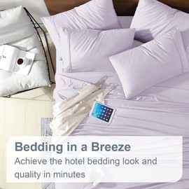 Swift Home Queen Ultra-Soft Brushed Microfiber 6-Piece Bed Sheet Sets, Extremely Durable - Easy Fit - Wrinkle Resistant - (Includes 2 Bonus Pillowcases), Queen, Lavender