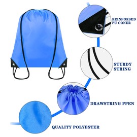 Grneric Drawstring Backpack Bulk 100Pcs Cinch Bag, Polyester Drawstring Bags for Gym Beach Sports Short Trip Party (20 Colors)