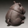 Yosoo Handcrafted Hippo Figurine, Clay Ceramic Tea Pet Sculpture, Symbolizes
