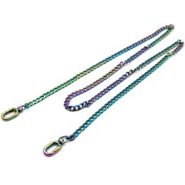 Loosco Rainbow Chain Strap Handbag 47'' 120 cm Chains Purse Chain Straps Shoulder Cross Body Replacement Straps with Metal Buckles (A)
