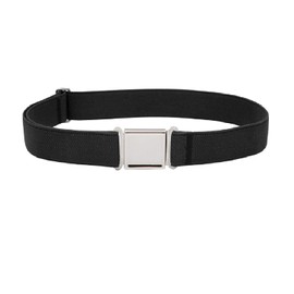 LEACOOLKEY Kids Adjustable Magnetic Belt Boys Girls Elastic Belt with Easy Magnetic Buckle for Back to School Girls,Black