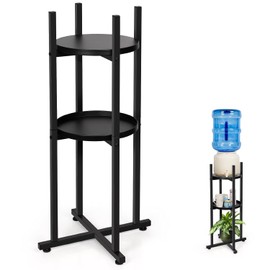 Water Dispenser Stand 5 Gallon Water Jug Stand Sturdy Water Stand(32.8" Hight-11.2" Wide) Water Jug Stand with 2 Round Shelfs for 1-5 Gallon Water Bottles/Crocks, Water Jug and Plant Stand
