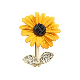 1 Pcs Sunflower Pin Badge,Sophisticated Sunflower Brooch,Yellow & Gold Sunflower Badge,Pin Badge for Women's Scarf & Clothing Accessories
