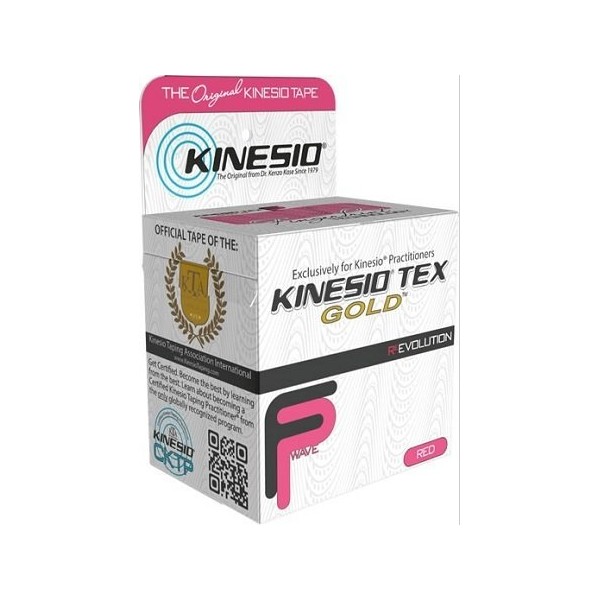 Kinesio Tex Gold Wave, Latex-Free, Water-Resistant - 6 Pack - Red/Pink, 2" X 16.4' #35024