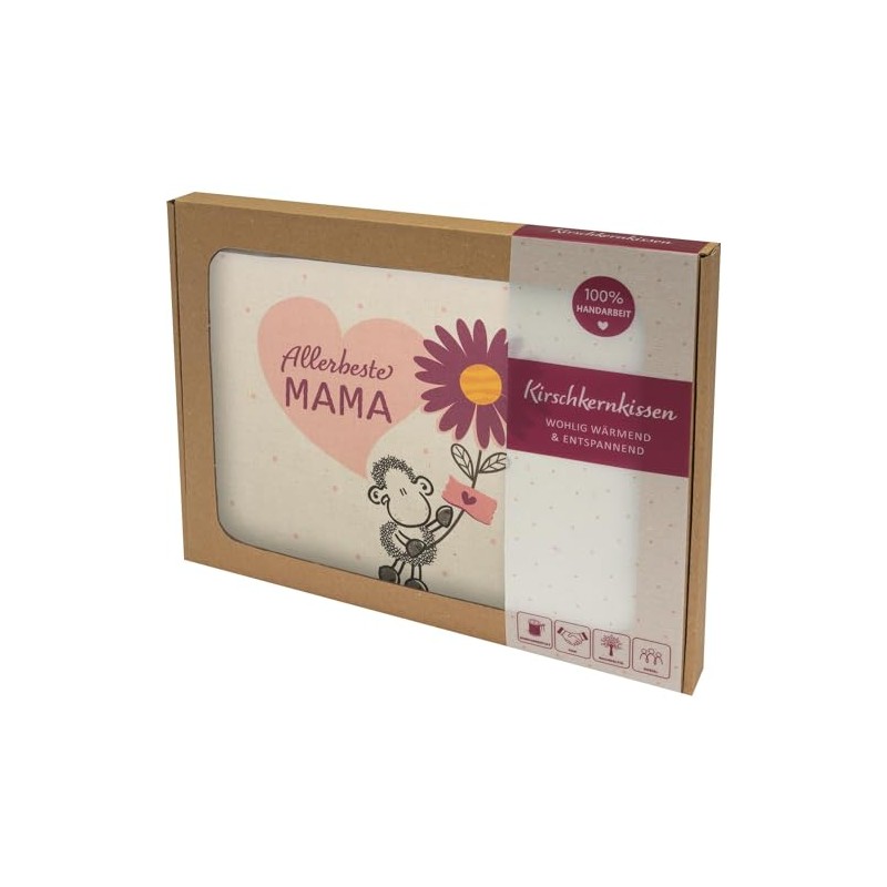 Sheepworld Cherry Stone Cushion with "Allerbeste Mama" Motif | Cushion
