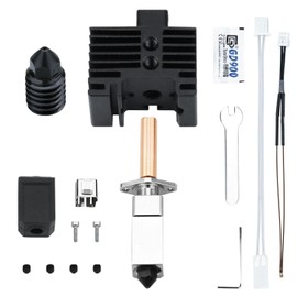 JUUPINE Upgraded Hotend for Bambu Lab X1/X1C/X1E printheads (with 0.4 mm hardened steel nozzle & high temperature sensor & heating tube kit wrench) plus 24V 48W ceramic heater NTC & 100K thermistor