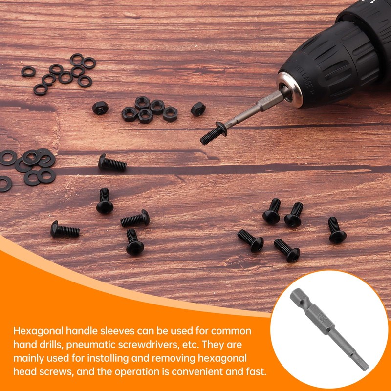 CLAHJQX 280 Pcs Black Bolts and Nuts Kit - M5-0.8