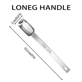 cobee 2 Pcs 1 Teaspoon Measuring Spoon, 1/3 Tbsp | 5 mL | 1/6 Oz, Stainless Steel Long Handle Scoop, Metal Measuring Spoon for Kitchen Cooking Baking Coffee Food Measuring