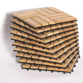 Flooring Tiles (Teak Flooring Tiles - Windmill Pattern - Natural Finish. 10 Square Feet)