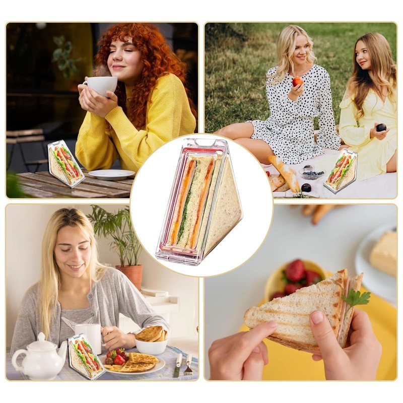 Triangle Sandwich Container Reusable,Triangle Sandwich Container,Portable Breakfast Sandwich Boxes,Washable Sandwich