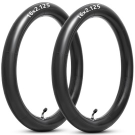 16x2.125 Replacement Butyl Inner Tube, 16 Inch Bike Tube with CR202 Bent Valve Stem Compatible with Most 16x1.75 16x1.95 16x1.75/2.125 Electric Bicycle Bike Motorcycle and Most Kids Bikes 2Pcs
