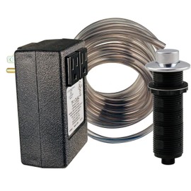 Westbrass ASB-2RB3-26 Sink Top Waste Disposal Air Switch and Dual Outlet Control Box, Raised Button, Polished Chrome