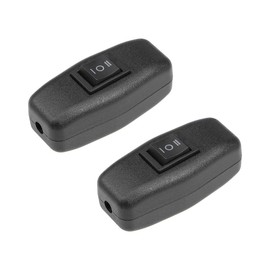 sourcing map Inline Cord Switch On/Off DPDT Lamp Light Rocker Switch AC 250 V 3 A Pack of 2