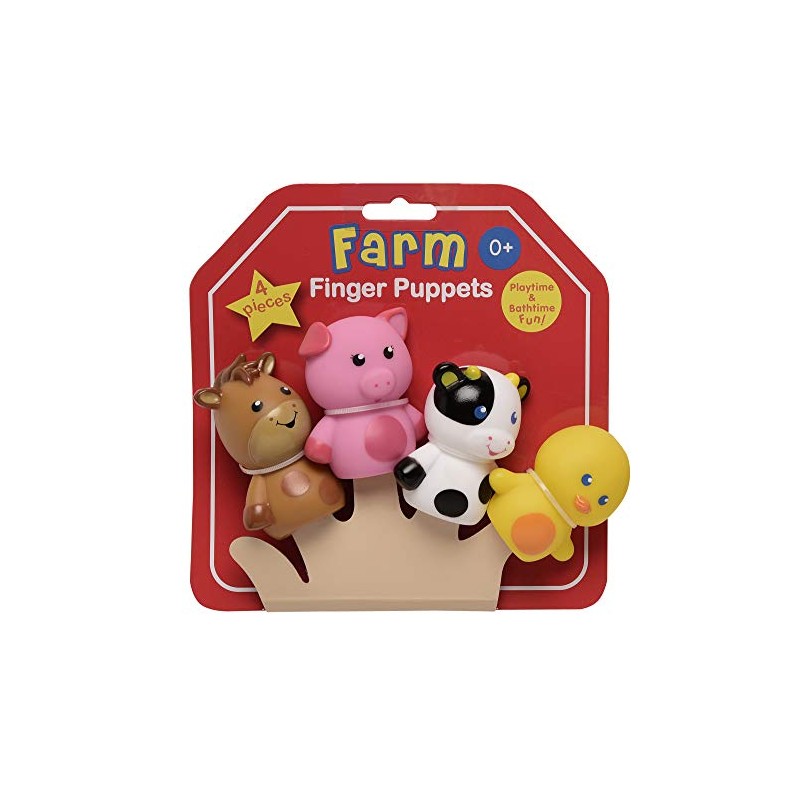 Magic Years Plastic Finger Puppets, 4 Piece Farm Animals