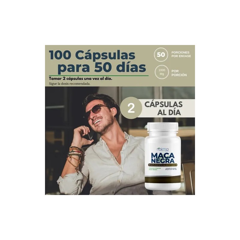 Maca Negra 500mg - 500 Cápsulas Pack Sin Sabor