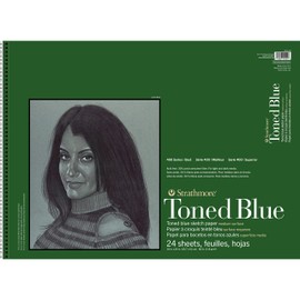 Strathmore 400 Series Sketch Pad, Toned Blue, 18x24 inch, 24 Sheets - Artist Sketchbook for Drawing, Illustration, Art Class Students