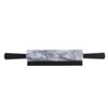 JEmarble Rolling Pin-Plastic Handles(White)(Premium Quality) Polished Surface 18-inch(10"Barrel) Genuine Stone