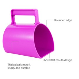 NRTFE Feed Scoop - Grain Scoop for Horse,Heavy Duty Plastic Large Food Scoop for Large Dogs Livestock 1.8 Quart/7.2Cups (Blue)