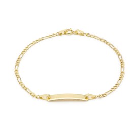 Carissima Gold Women's 9ct Yellow Gold 17mm x 4.5mm Hollow Figaro ID Bracelet 18cm/7'