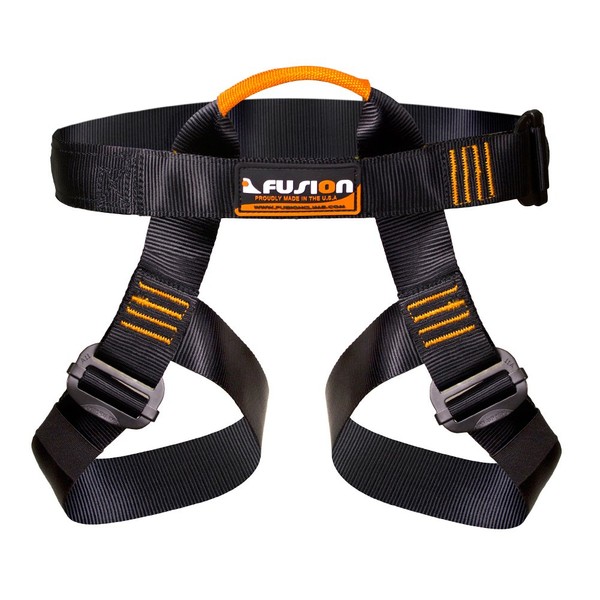 Fusion Climb Centaur Half Body Harness Black M-XL for Climbing Gym & Rope Course (TCH-107-2139-BLKORG)
