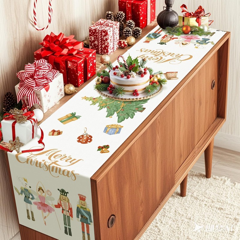 Aitsit Christmas Table Runner, 40 x 180 cm, Washable, Winter