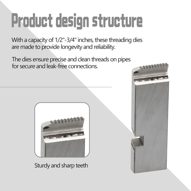Rawolp 47765 Pipe Threading Machine Dies, 1/2"-3/4", for RIDGID