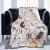 Cute Cat Kawaii Kitten Blanket, Soft Blankets Flannel Bed Throw