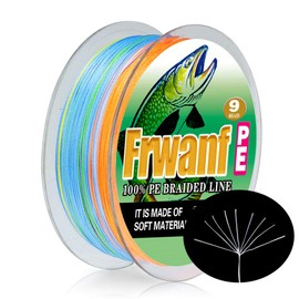 Frwanf PE Line X9 Multi Color Super Strong High Sensitivity Abrasion Resistant Low Elongation Fishing Line 9 Strands