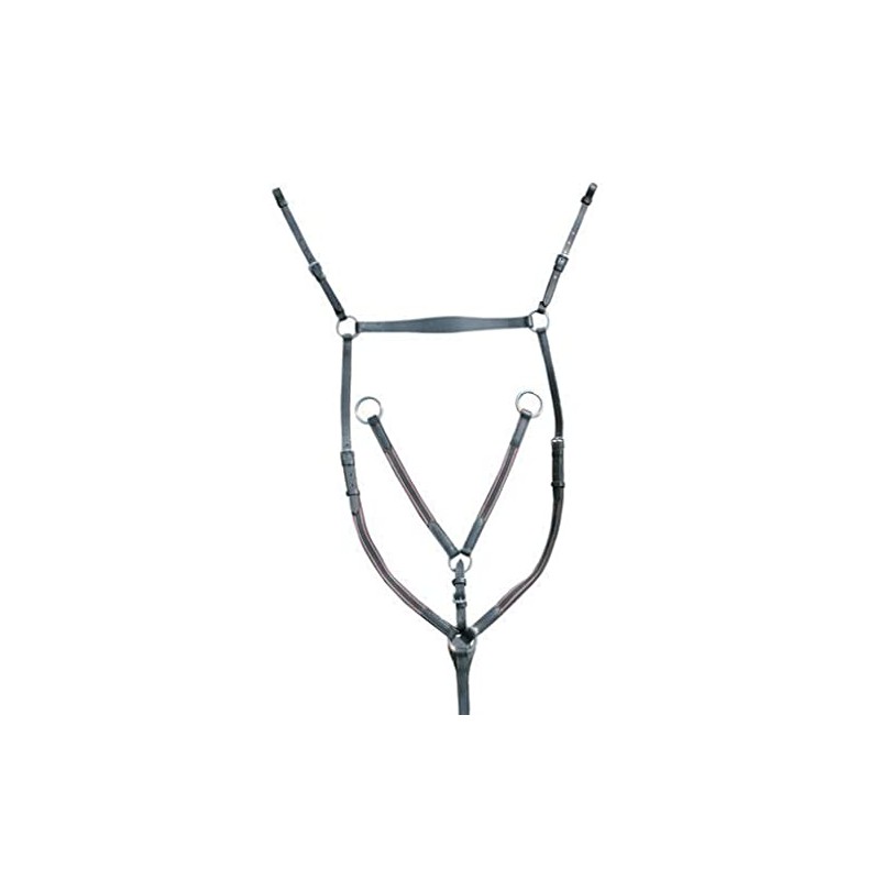 HKM Breastplate/Martingale Silver Fittings Full Black