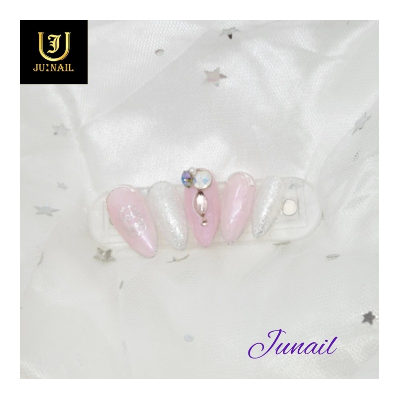 ❣Lovely Pink Handmade Nail Tips - Short Round Square /