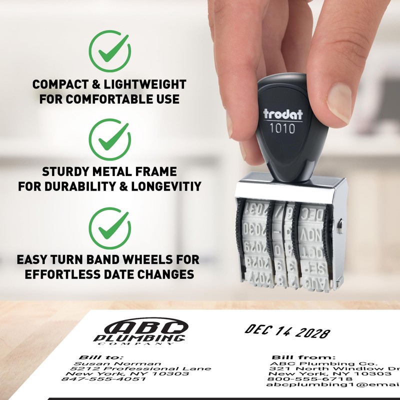 Trodat 1010 Manual Date Stamp, 12 Year, 4mm Character Size,