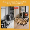 facka Curved Firewood Rack, 30 Inch Indoor Outdoor Log Firewood