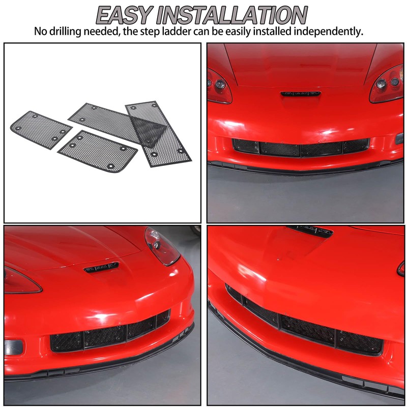 Lcojicep 4PCS Front Grill Mesh Grille Guard Compatible with Corvette
