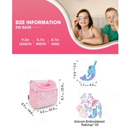 ANZOME Kids Bike Basket with Shoulder Strap, Unicorn Bicycle Basket with 10 Stickers, Waterproof Front Handlebar Bag, Kids Bike Accessories Gift for Girls Boys, Fits Most Bicycles, Scooter, Tricycle