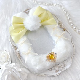 G.triGer Fluffy Trading Card Case with Cat Ears, Korean Key Holder, Correct, Book, Trading Card Holder, Korean Miscellaneous Goods, Fluffy, Card Case, Storage, Kpop Yellow