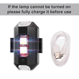 QVEVDACAR LED Strobe Drone Lights, 7 Colors Mini USB Rechargeable Lighting, Anti-Collision Tail Lights for Aircraft Flying, Motorcycles, Trucks, Cars, Bike (4-Pack)