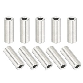 PATIKIL 304 Stainless Steel Spacer, 10 Pcs Round Metal Spacer 3mm Bore x 6mm OD x 16mm Length Unthreaded Screw Standoff Bushing for 1/8" ID Screws Bolts and Rods